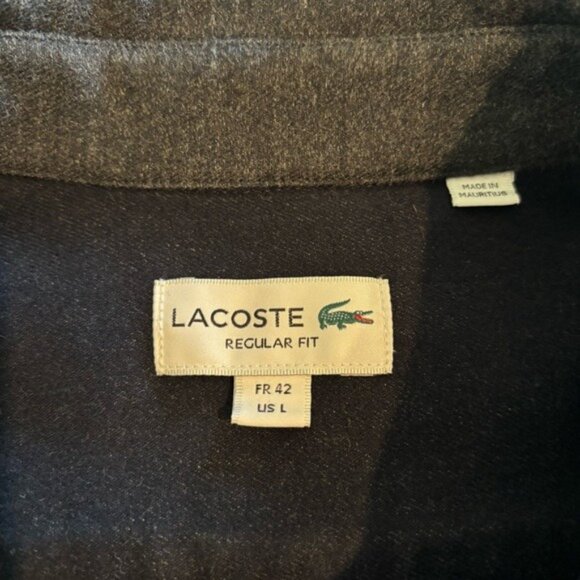Lacoste Mens Size Large Regular Fit Cotton Flannel Shirt - Picture 8 of 8